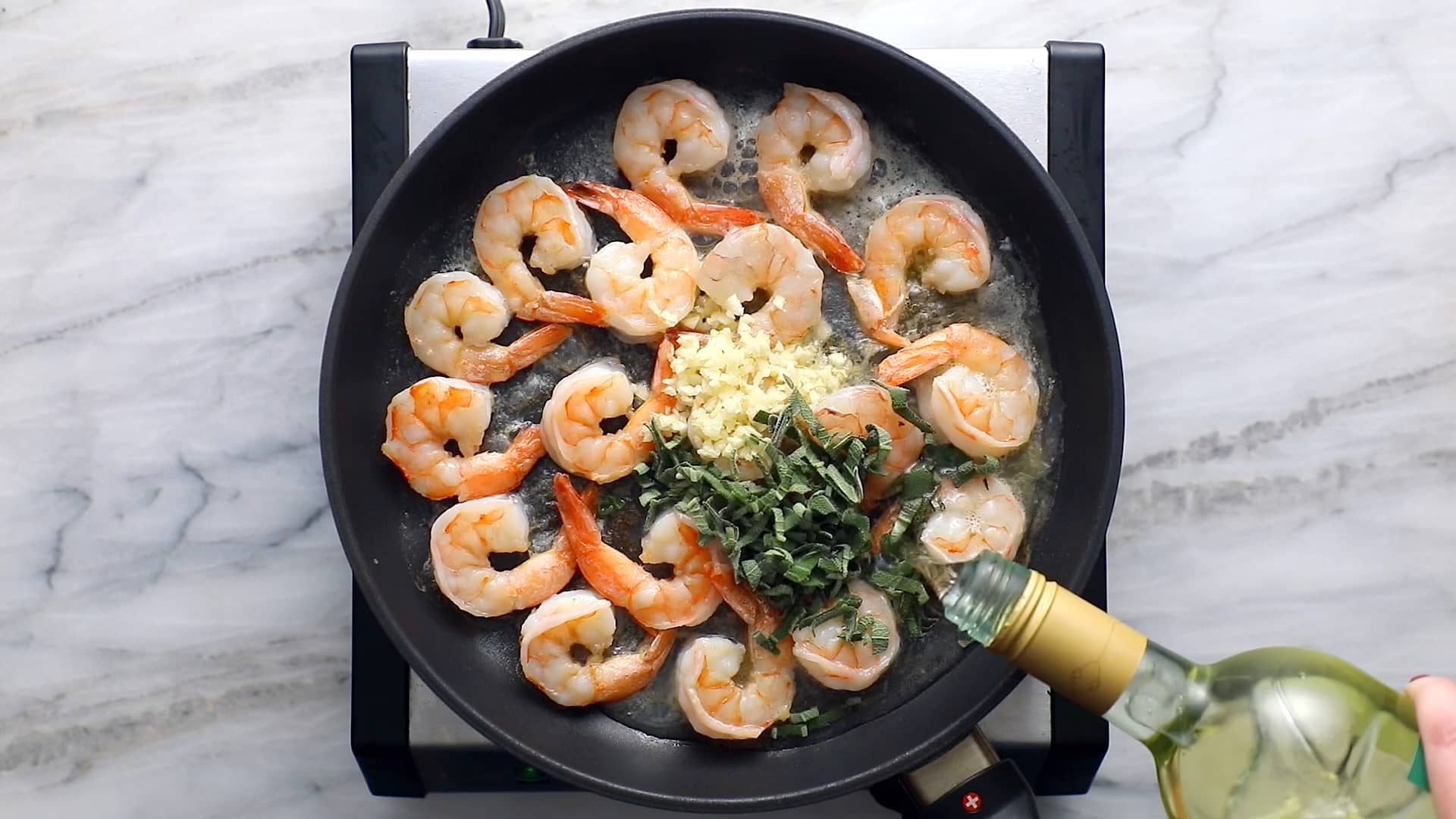 Garlic Butter White Wine Shrimp Linguine Step 3 on Vimeo