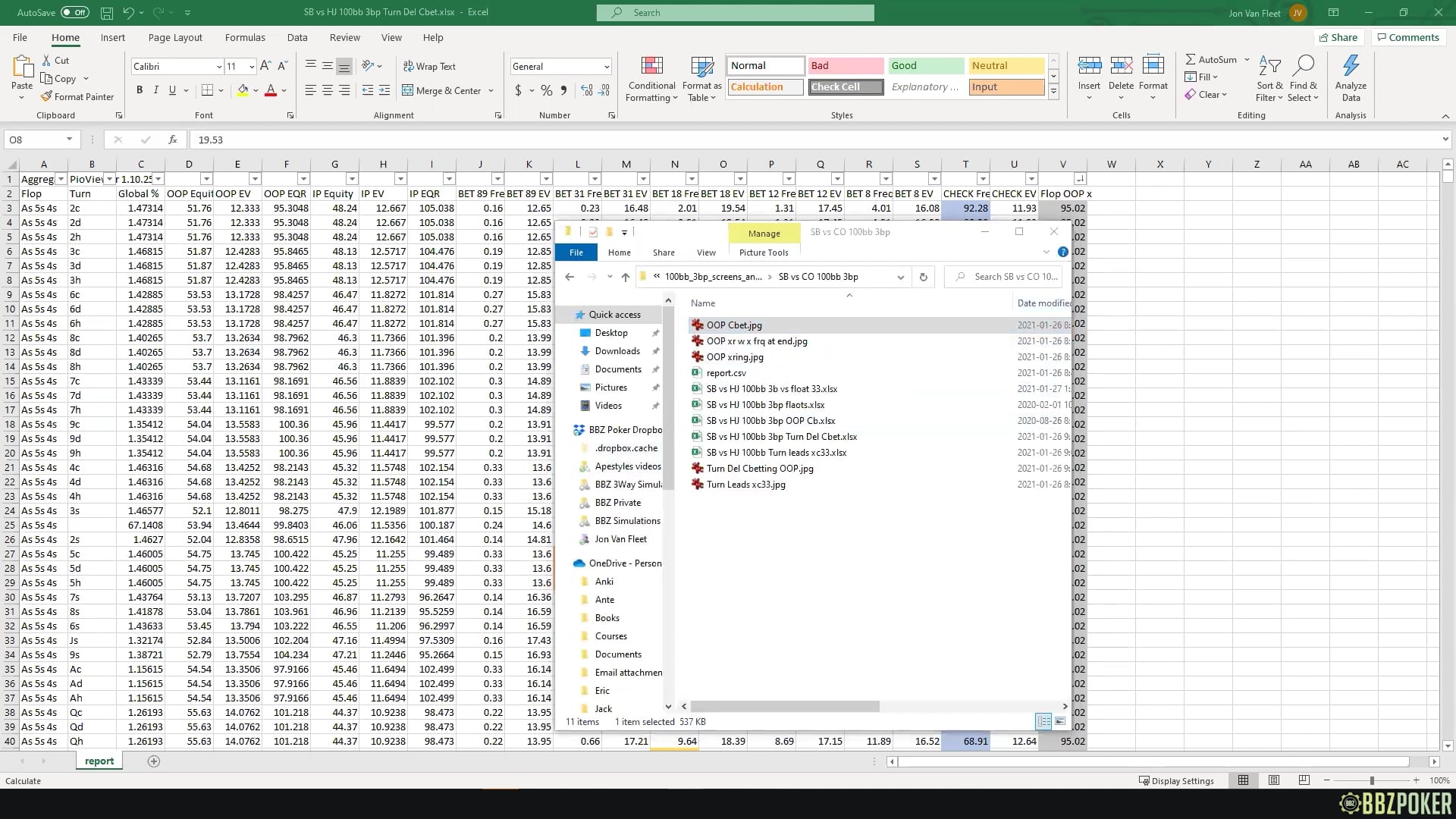 SB vs HJ 3Bet Pots 100bb