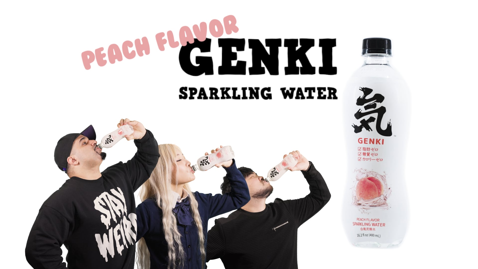 Low fat low sugar low calorie drink Genki Sparkling Water
