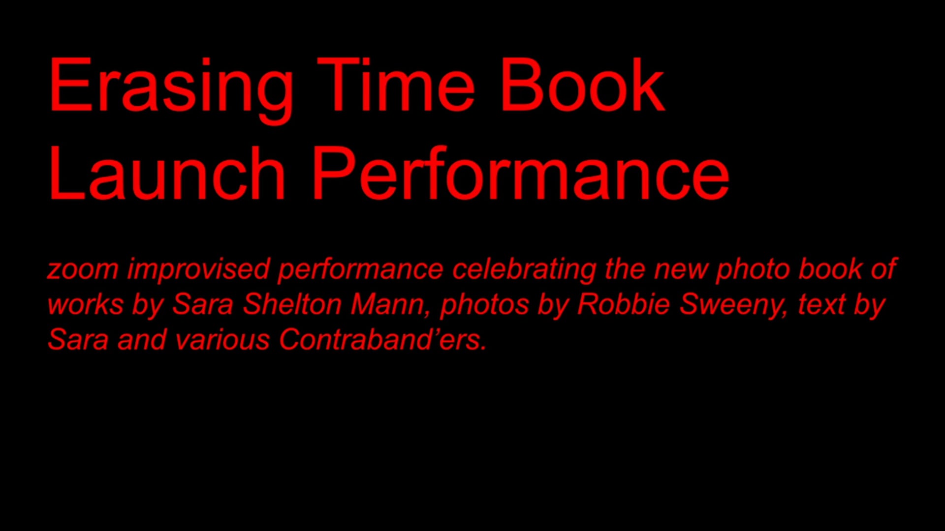 Erasing time book launch