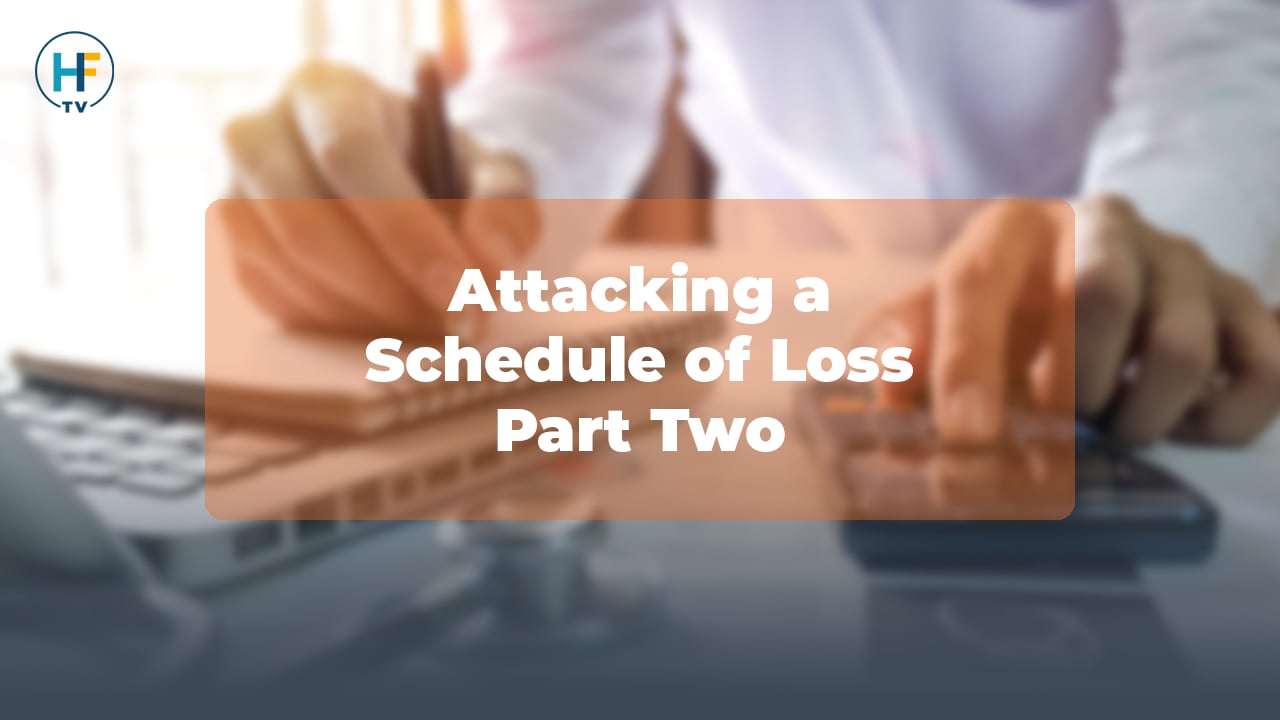 Attacking a schedule of loss part two on vimeo