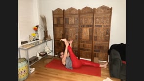 Supta Padangusthasana A&C (reclined foot to hand pose) - instructional video