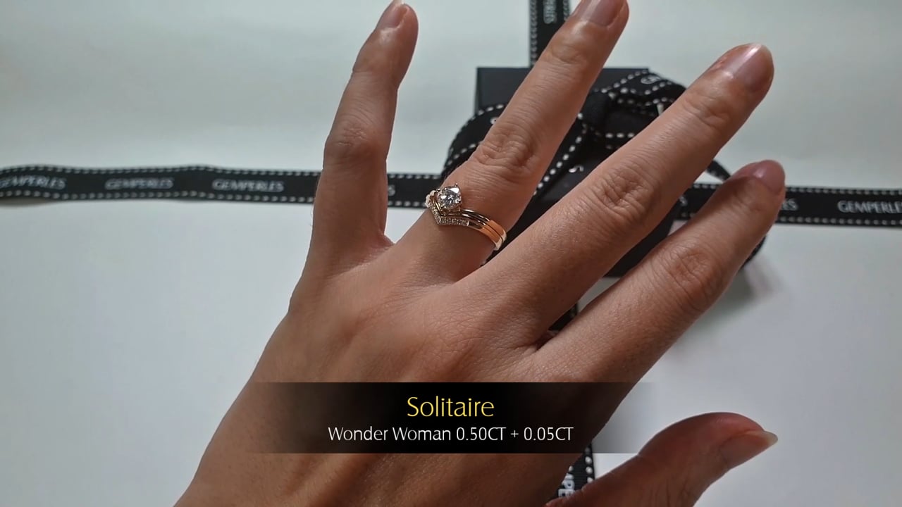 Anello Wonder Woman - Oro Giallo & Diamanti 0.50ct + 0.05ct | Gemperles