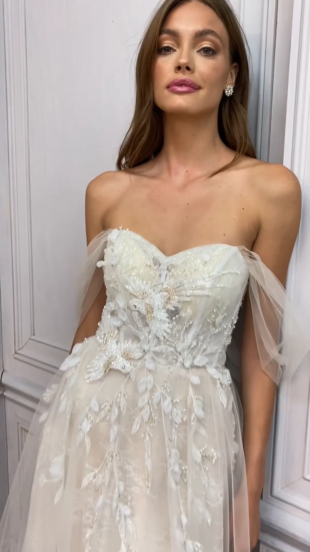 Bohemian Lace wedding attendee dress with Flare Sleeves and