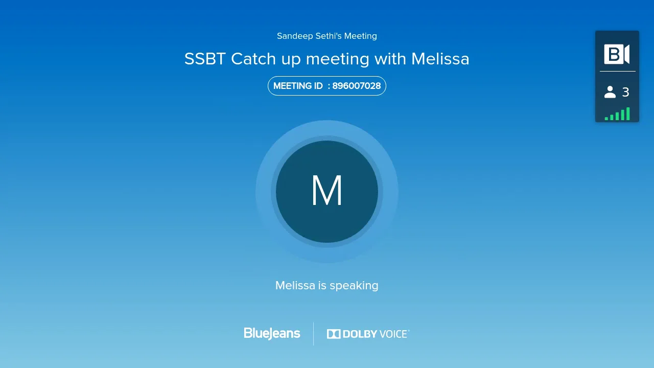 01 02 2021 - SSBT Catch up meeting with Melissa on Vimeo