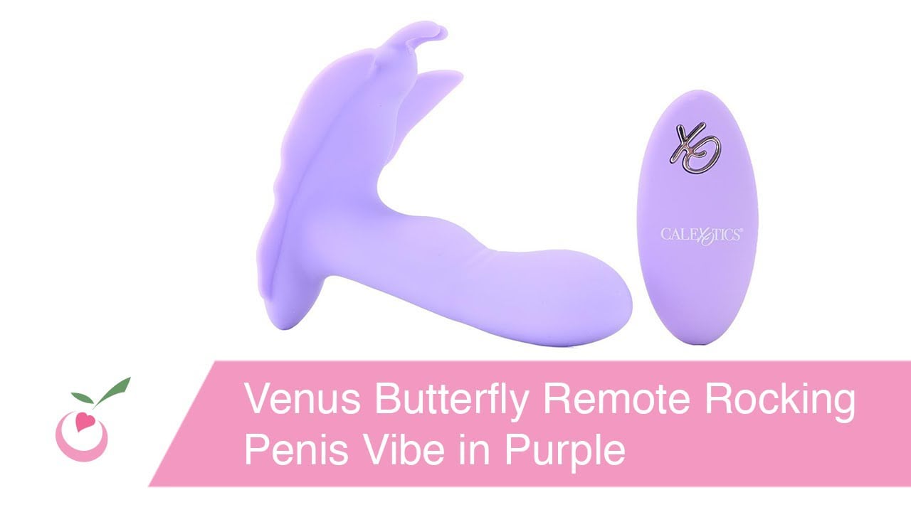 Venus Butterfly Remote Rocking Penis Vibe in Purple