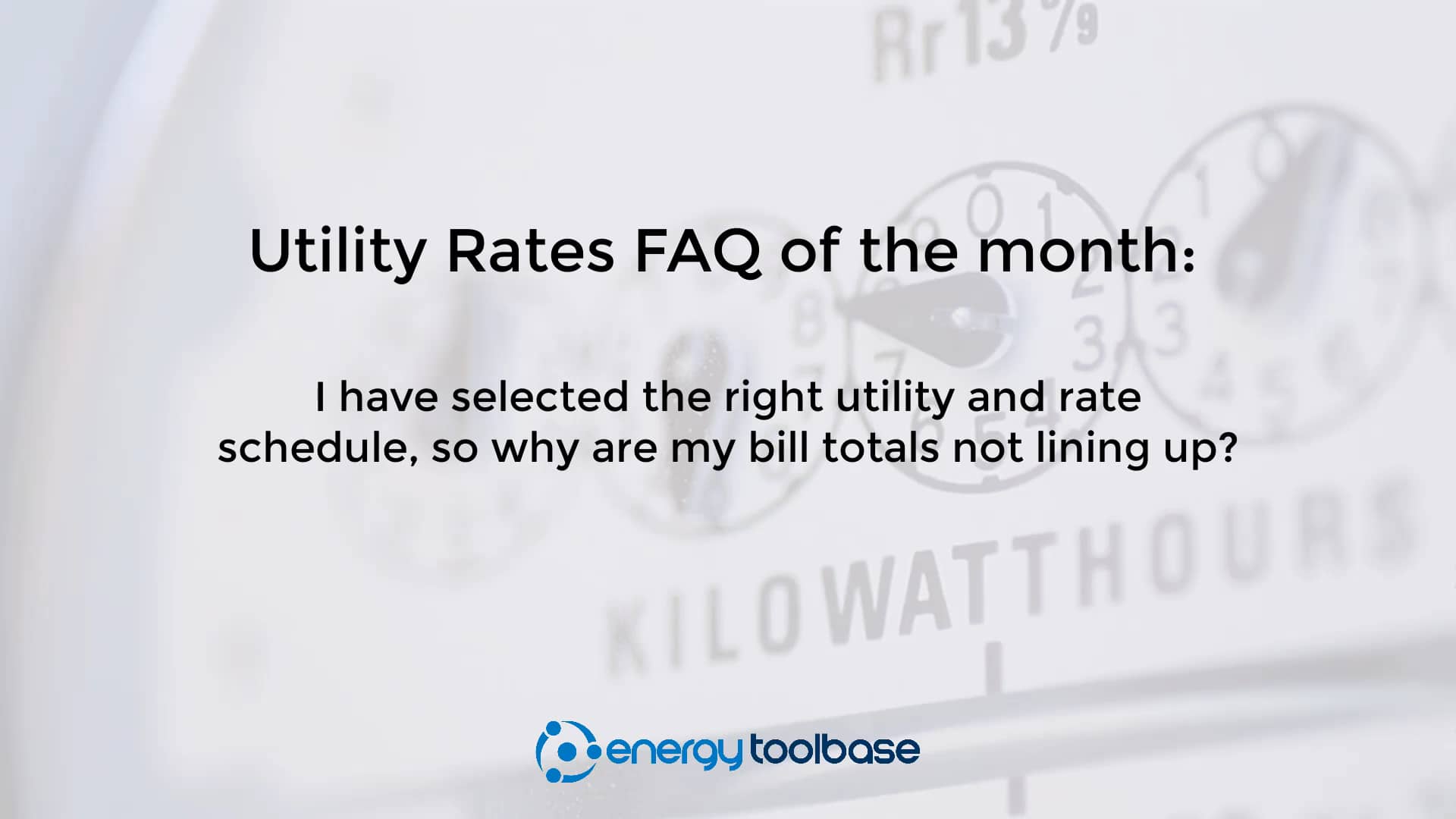 Energy Toolbase Utility Rates FAQ's on Vimeo