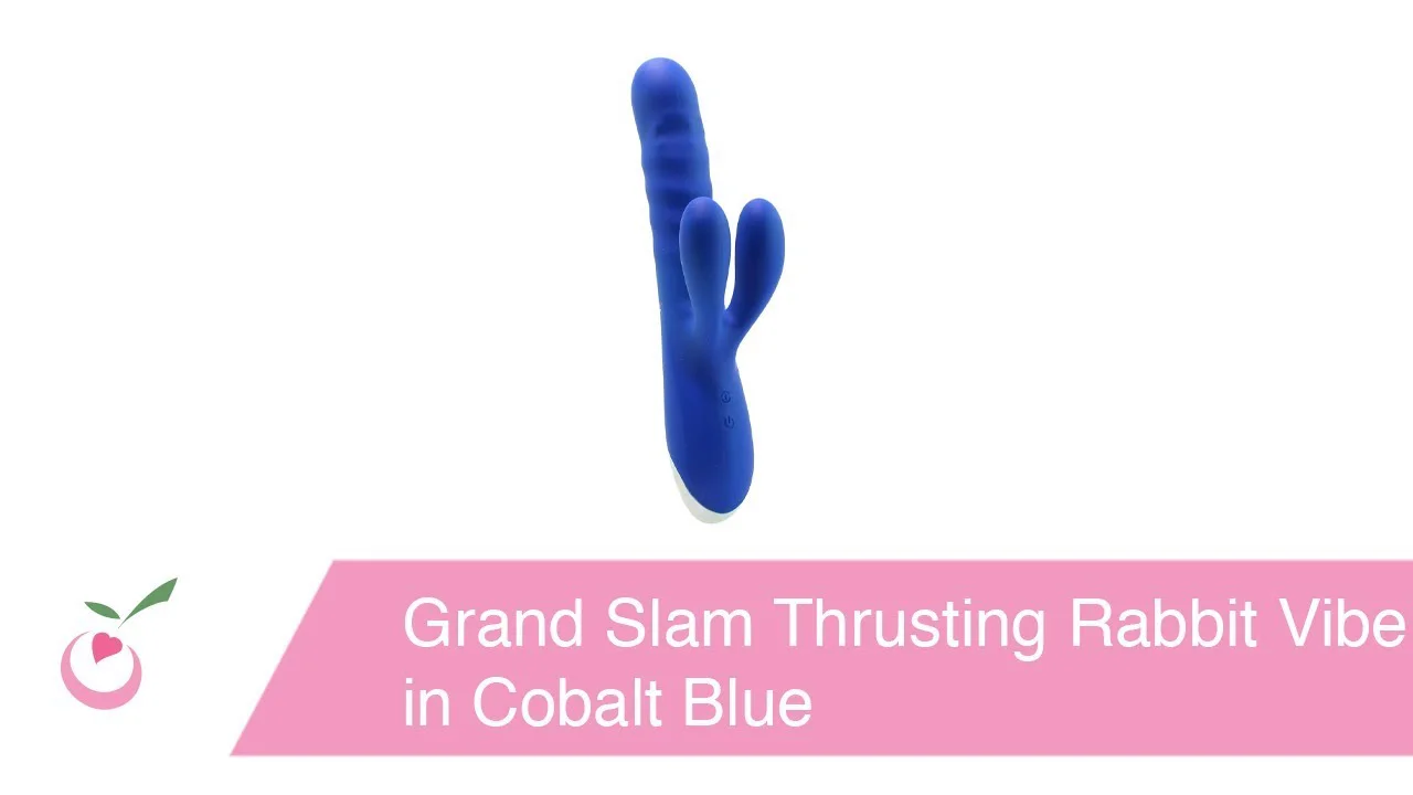 Grand Slam Thrusting Rabbit Vibe in Cobalt Blue on Vimeo
