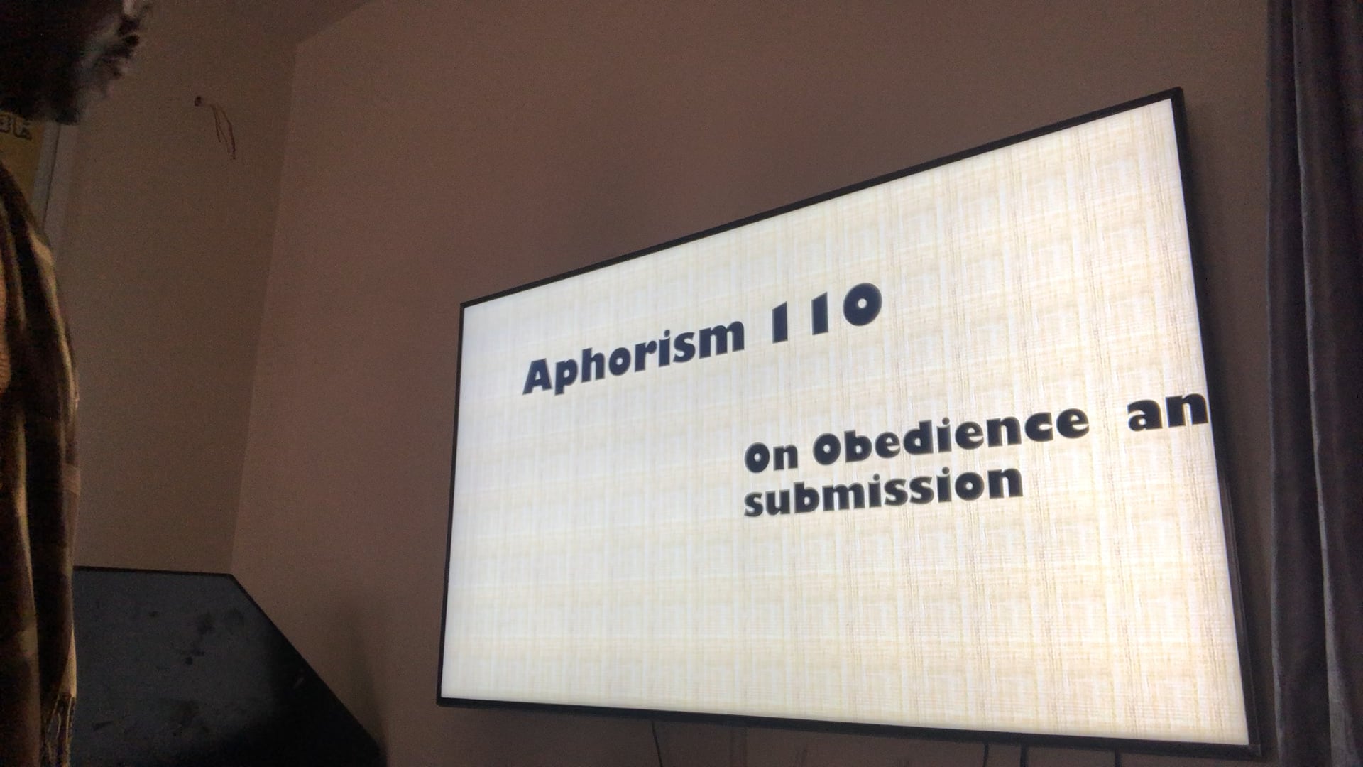 Aphorism 110 On Obedience qnd submission