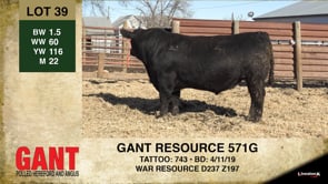 Lot #39 - GANT RESOURCE 571G