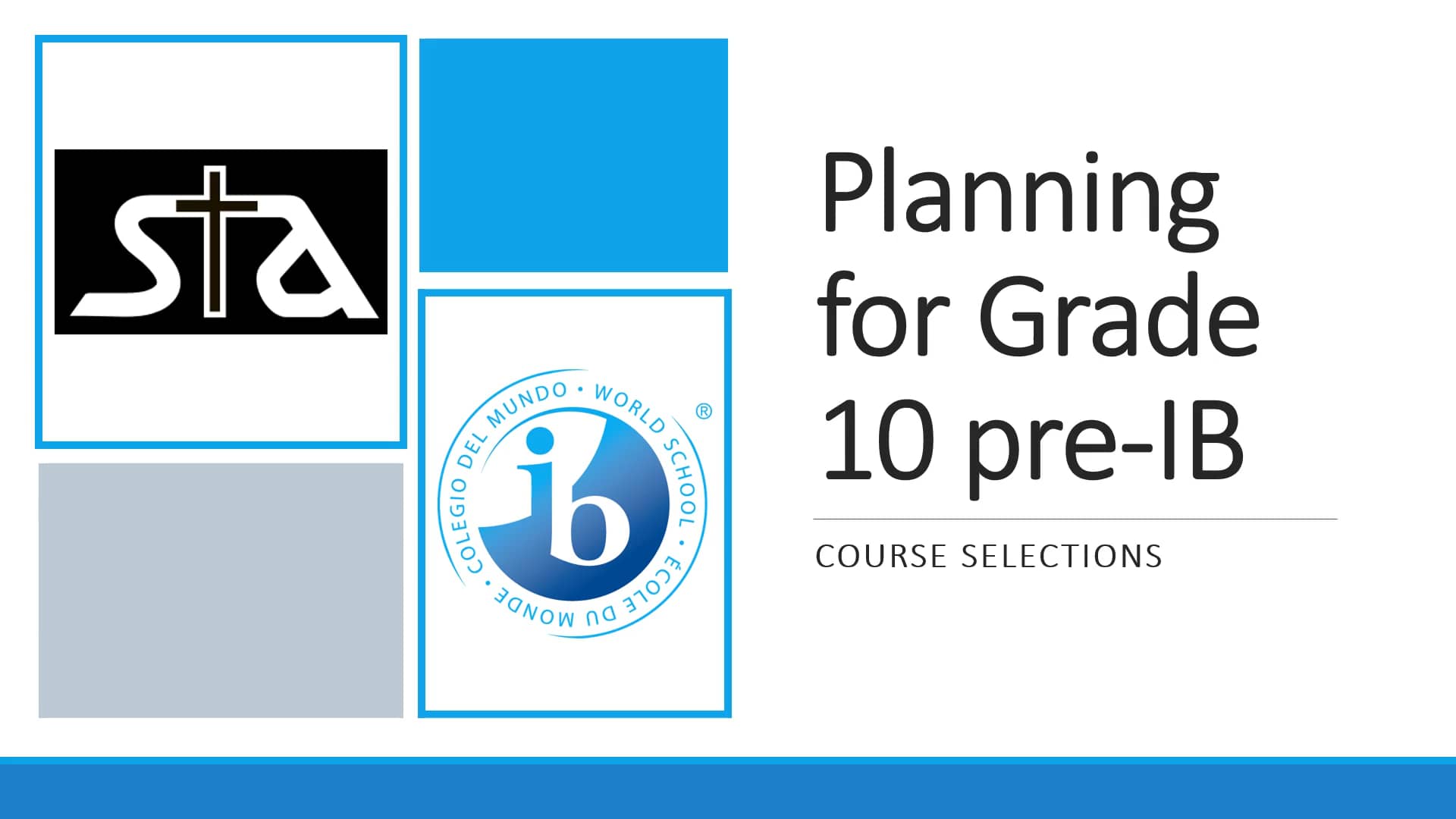 St. Thomas Aquinas CSS Grade 10 PreIB Option Sheet Presentation on Vimeo