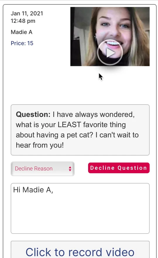 Answering a Question on Vimeo