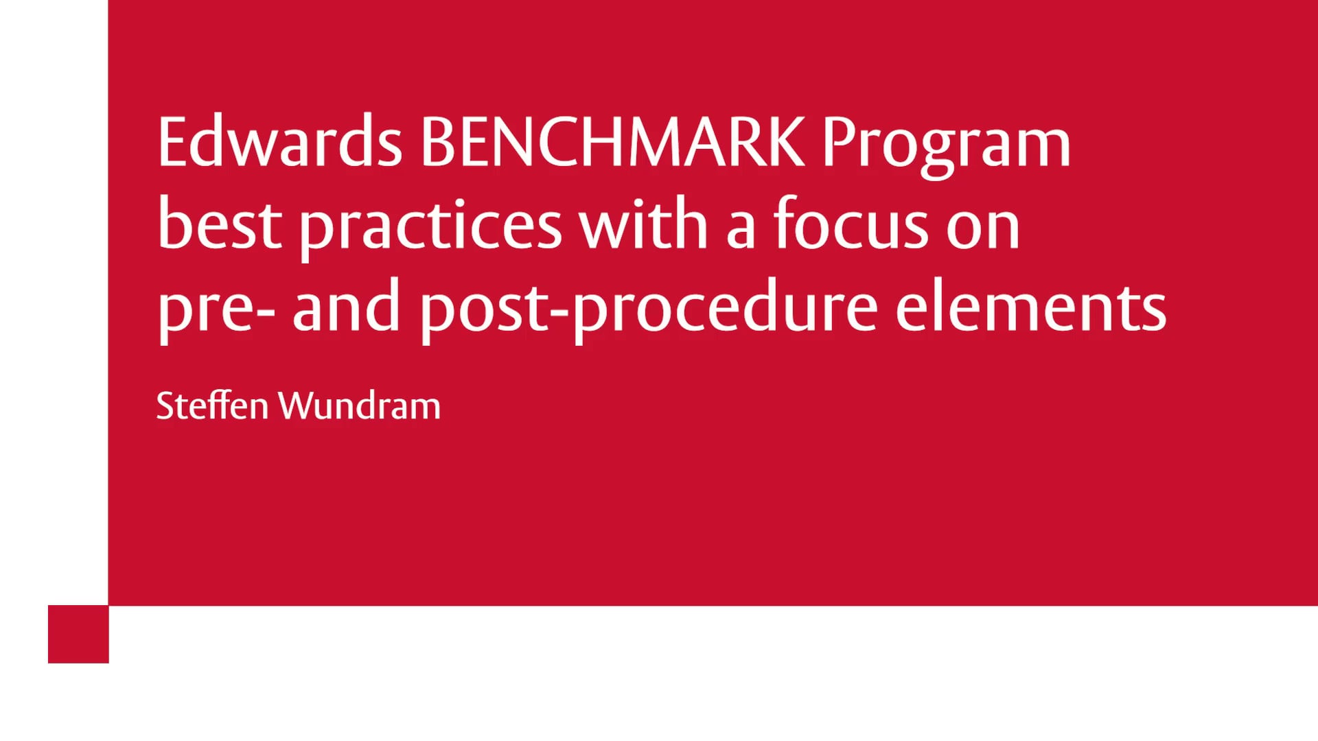 Edwards BENCHMARK Program best practices on Vimeo