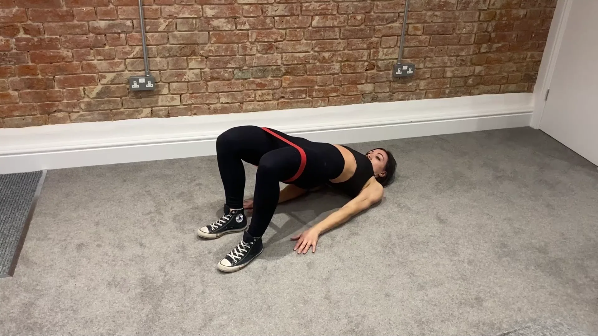 Banded Glute Bridge Toe Tap on Vimeo