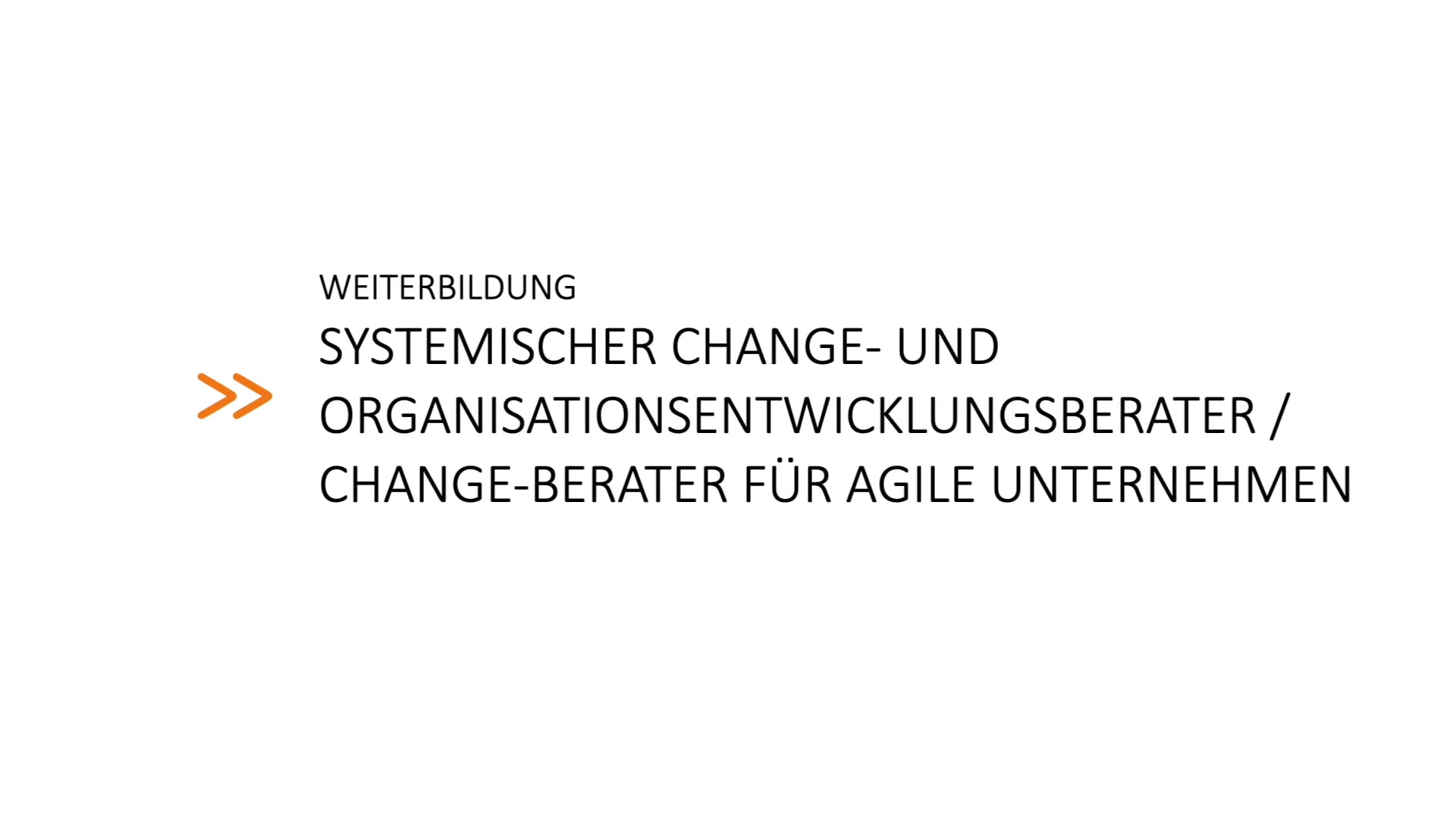 Weiterbildung zum »Systemischen Change-Berater«