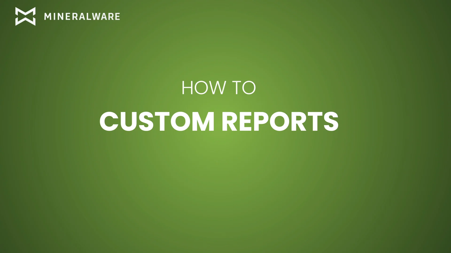 Custom Reports Walkthrough on Vimeo