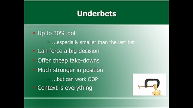 #1: Underbetting in tournaments