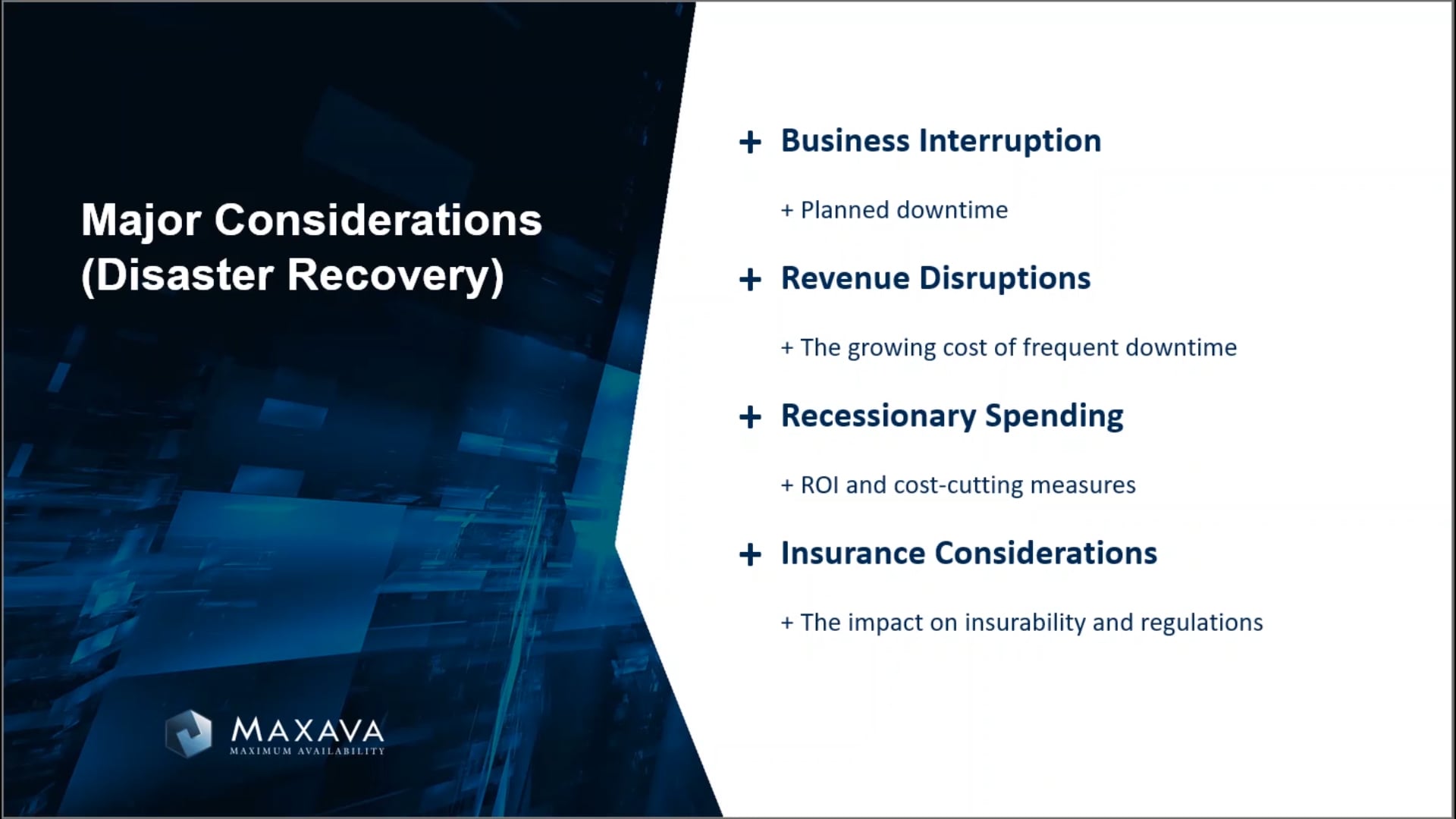 Major Considerations (Disaster Recovery)