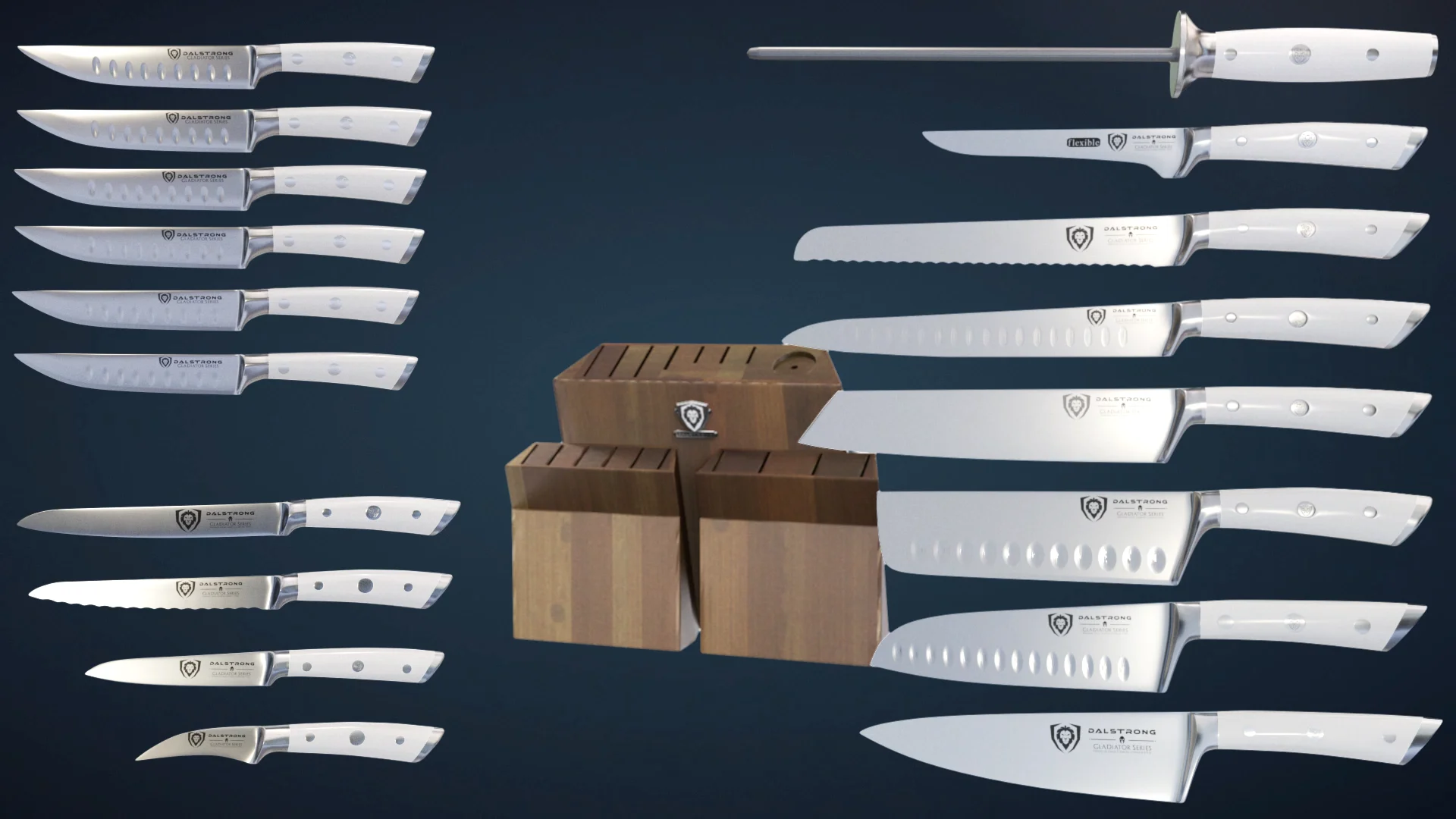 Gladiator Series 18pc Colossal Knife Block Set