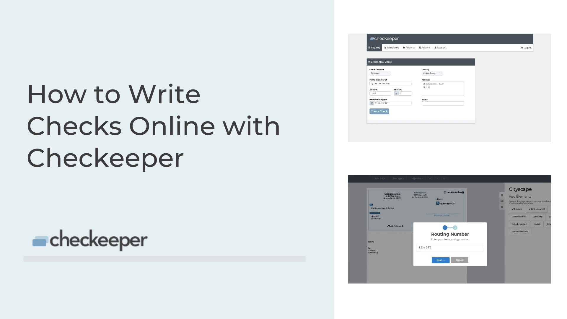 Write Checks Online With Checkeeper On Vimeo