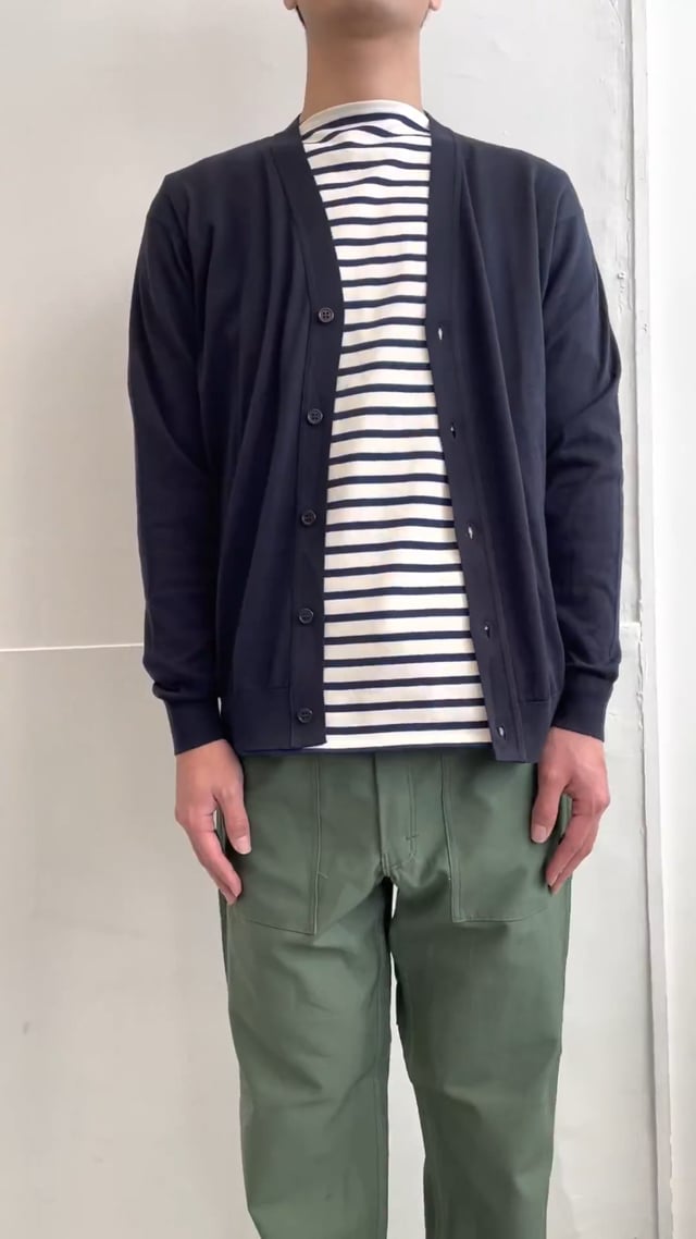 JOHN SMEDLEY（ジョンスメドレー） Vネックカーディガン ネイビー