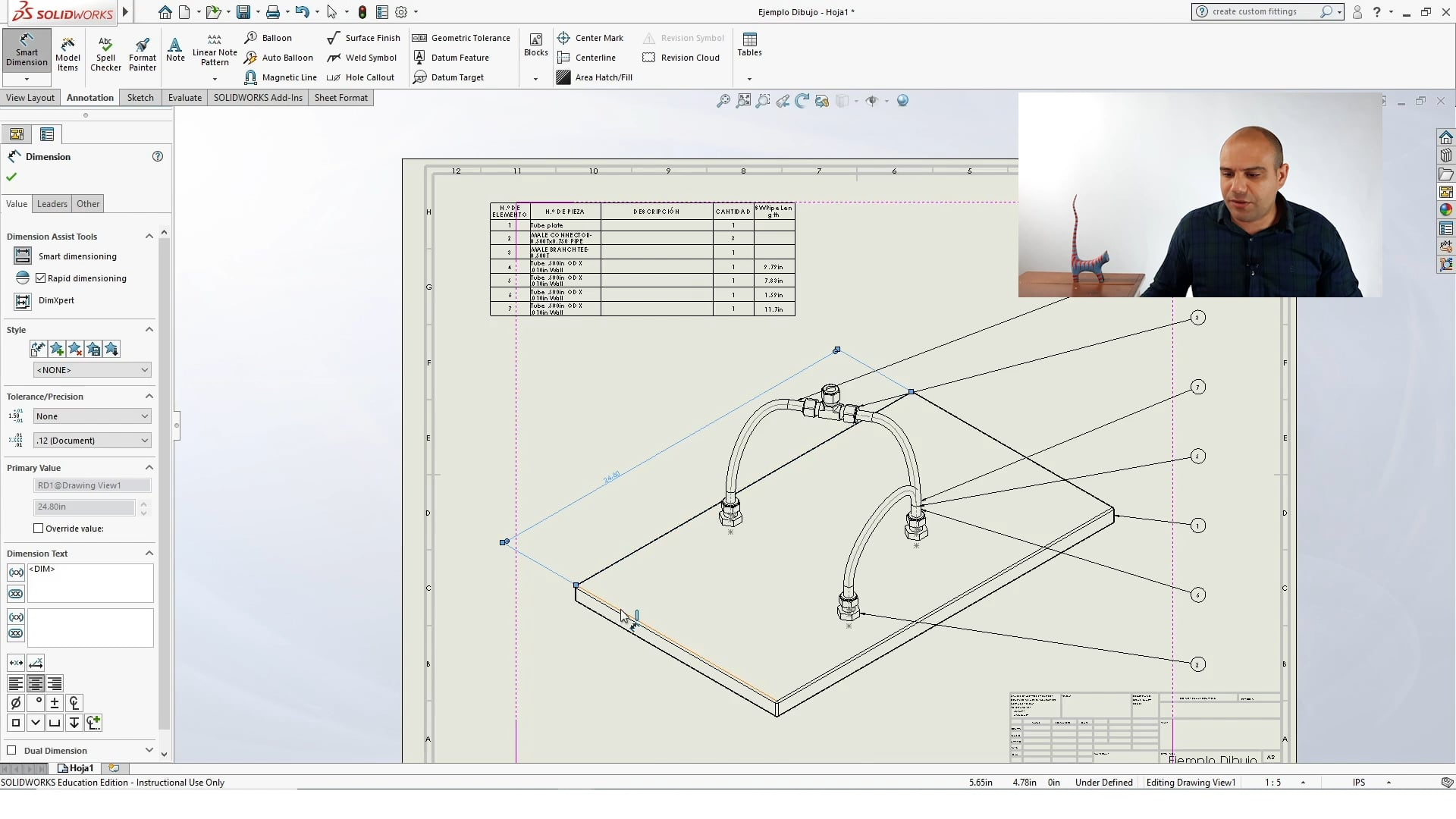 Piping and tubing con Solidworks Clase N° 22 eLEARNINGFLIX
