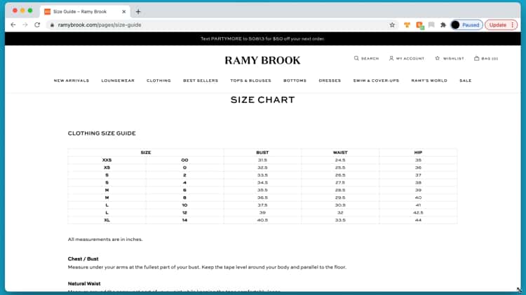Comparison Size Chart – Brook There