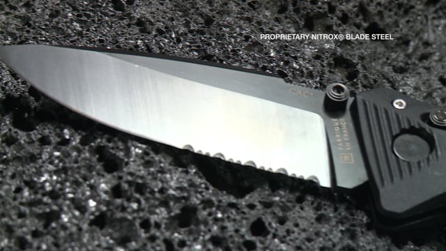 C.A.C. French Army Knife // PA6 Handle // Black (Serrated Edge) video thumbnail