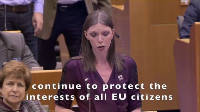 Aileen McLeod MEP gives her final speech to the European Parliament