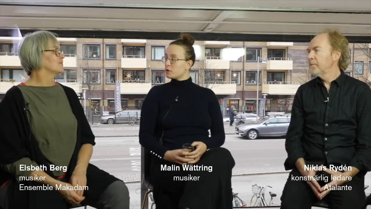 Samtal kring Tavlor på en utsätällning med Elsbeth Berg, Malin Wättring och Niklas Rydén