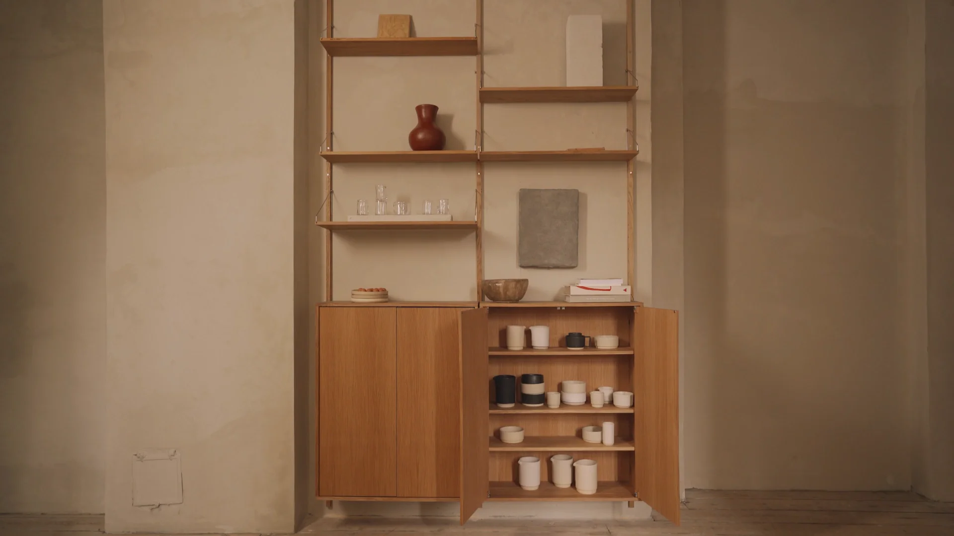 Shelf Library Medium Cabinet Add-on Section | Natural Oak | H185.2