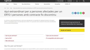 Ajuts de la Generalitat per a afectats per un ERTO