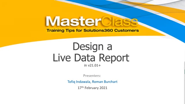 Design Live Data Reports