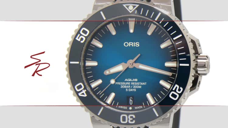 Oris Aquis Date Calibre 400 Blue Dial Rubber Strap 01 400 7763 4135 07 4 24 74EB