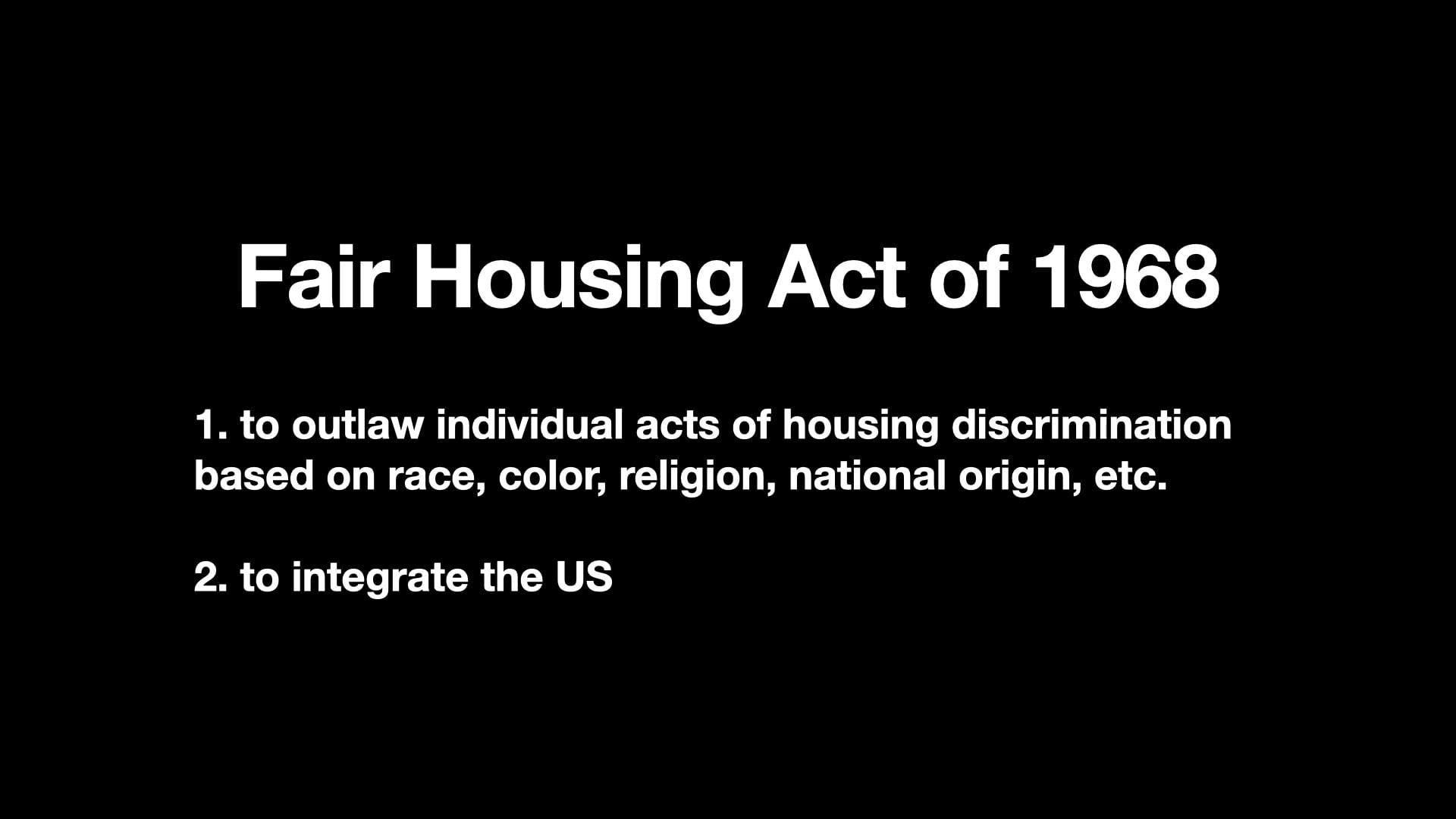 Fair Housing Act 1968 Minidoc On Vimeo