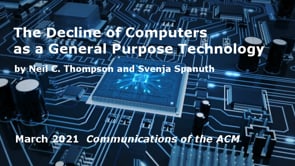 The Decline of Computers as General Purpose Technology