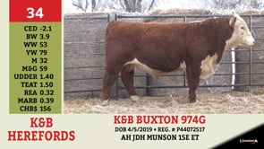 Lot #34 - K&B BUXTON 974G