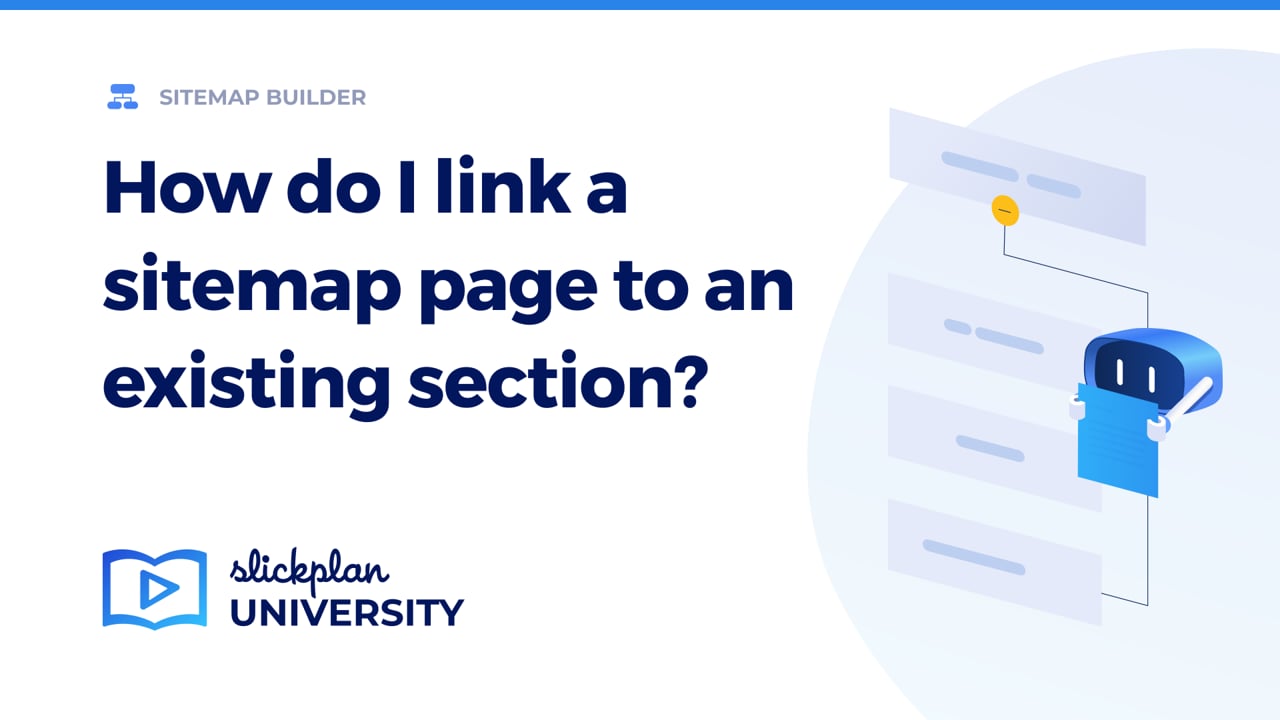 How do I link a sitemap cell to existing section?