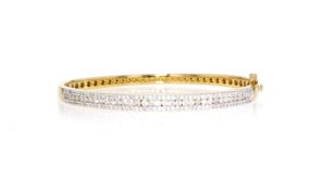2.00 ct. t.w. Diamond Bangle Bracelet in 18kt Gold Over Sterling