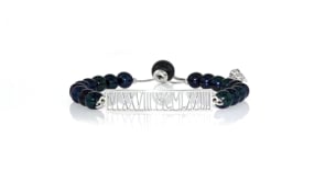 6.5-7mm Black Cultured Pearl Roman Numeral Bolo Bracelet in Sterling Silver