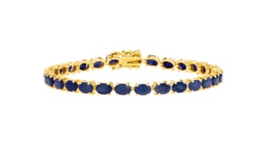 15.00 ct. t.w. Sapphire Bracelet in 18kt Gold Over Sterling