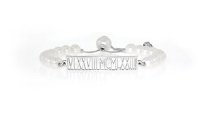 6.5-7mm Cultured Pearl Roman Numeral Bolo Bracelet in Sterling Silver