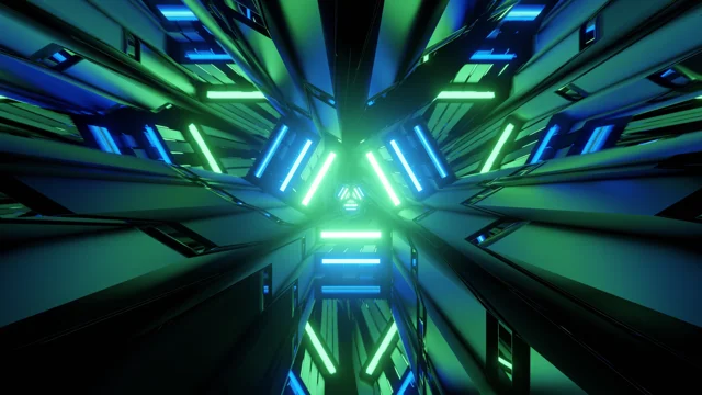 Moving forward through an endless futuristic triangular tunnel. Futuristic  and science fiction concept. 4K vertical video Animation loopable  background 13224035 Stock Video at Vecteezy