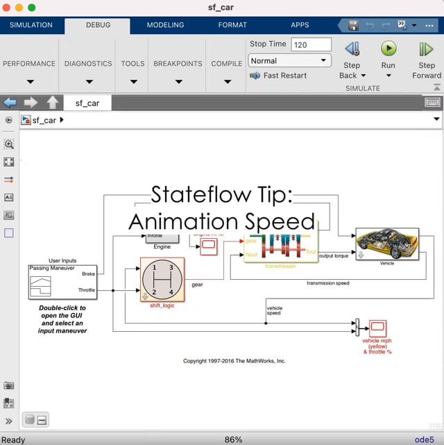 Stateflow Tip: Animation Speed