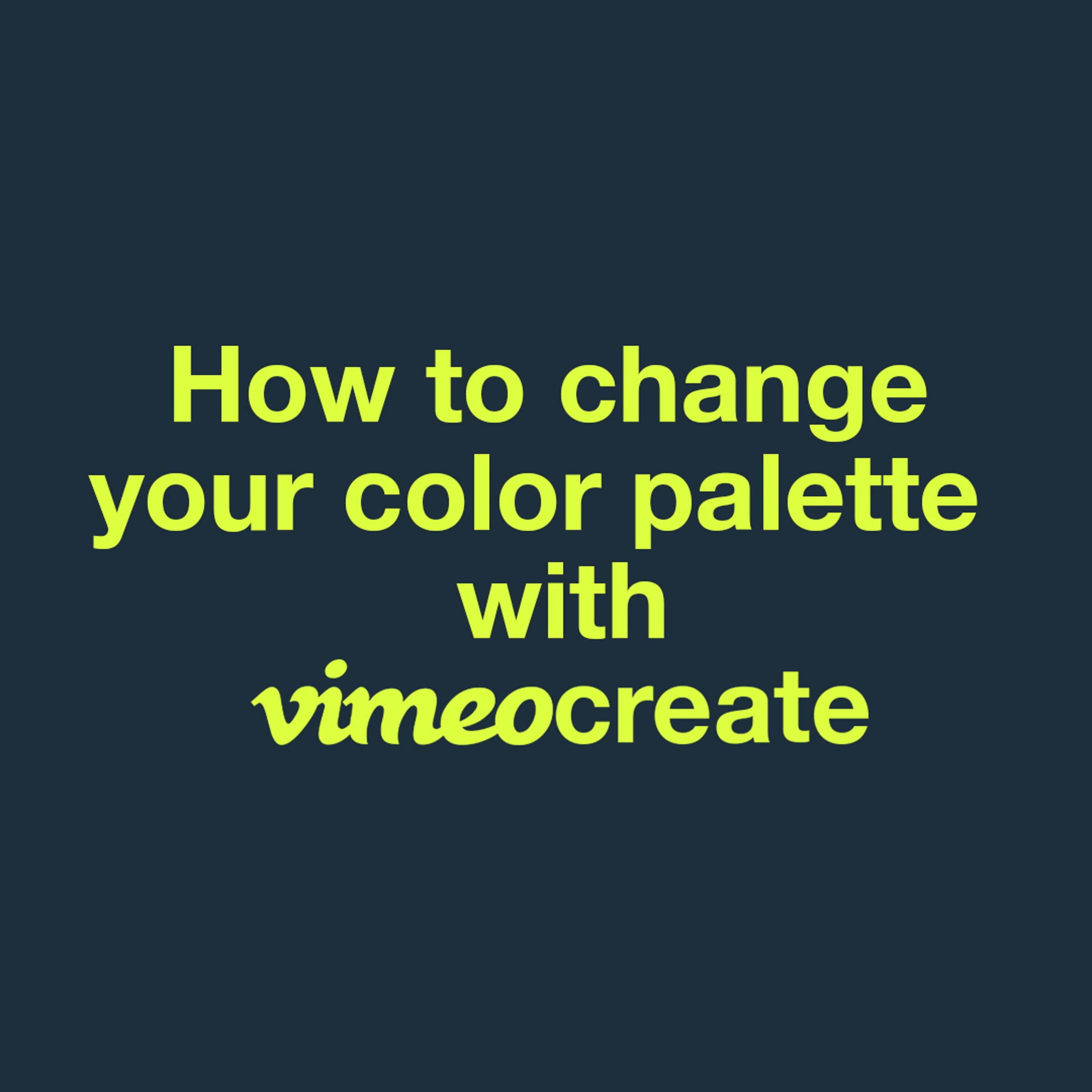How to change your color palette