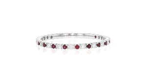 20 ct. t.w. Ruby and .15 ct. t.w. Diamond Eternity Band Ring in 14kt White Gold