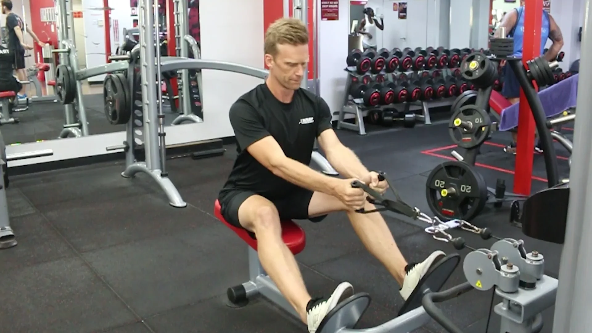 Cable High Elbow Seated Row on Vimeo
