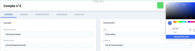 Modifier la couleur d'une fiche