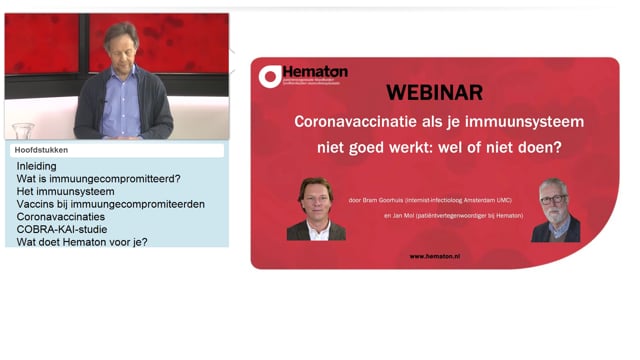Webinar: Coronavaccinatie als je immuunsysteem niet goed werkt: wel of niet doen?