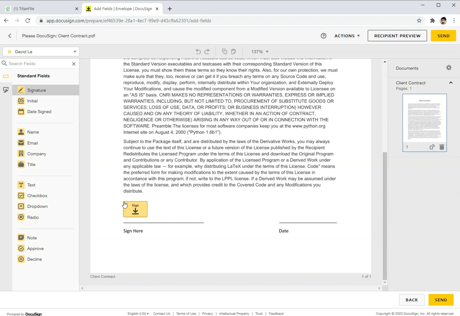 How to Integrate DocuSign with TitanFile